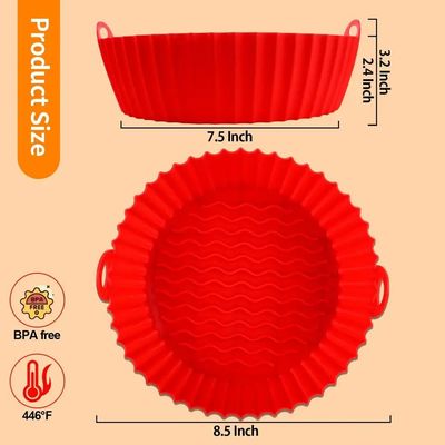 Odorless Silicone Airfryer Liners Leakproof , Nontoxic Silicone Trays For Air Fryer